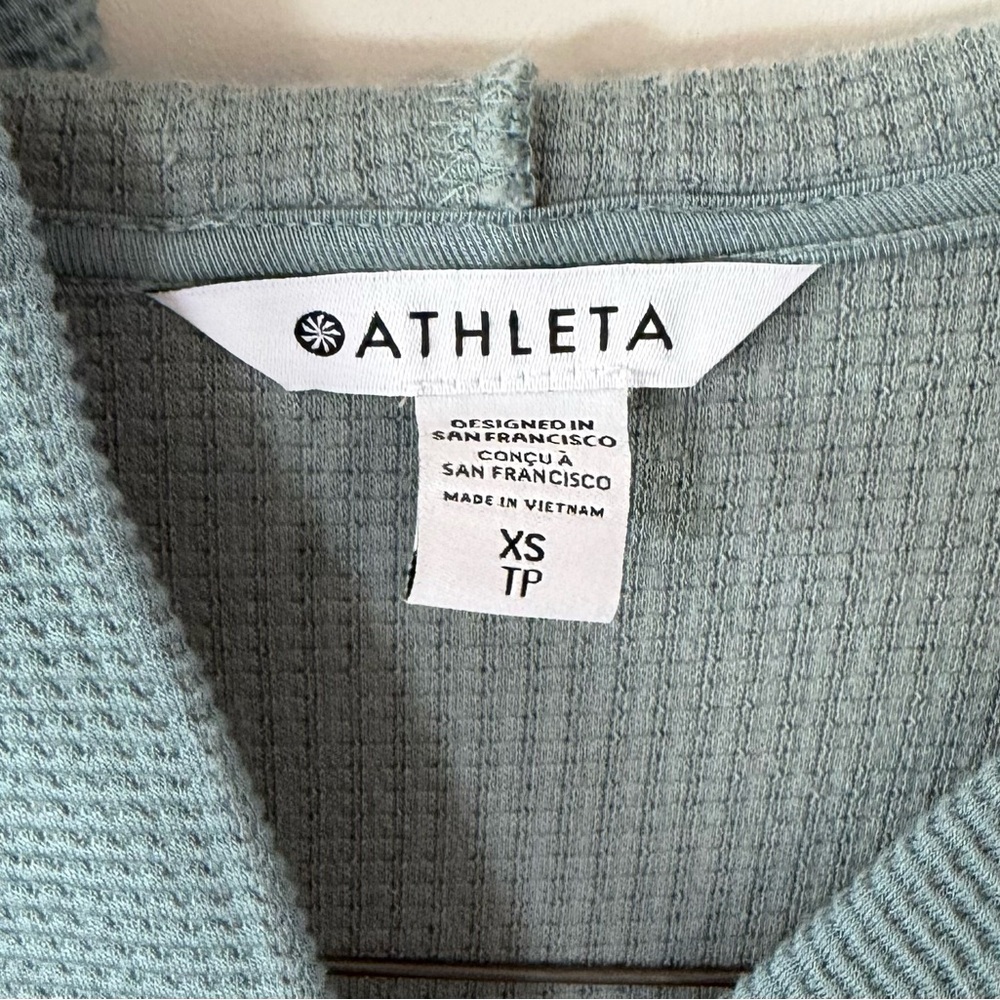 Athleta Women's Teal V-Neck Sweater - Picture 3 of 3